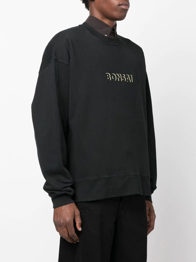Shop Bonsai Logo-print Cotton Sweatshirt In Schwarz