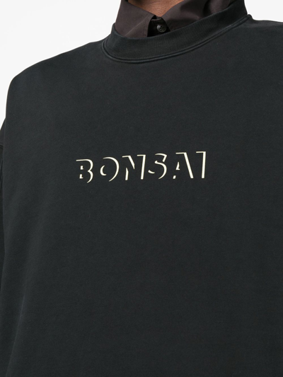 Shop Bonsai Logo-print Cotton Sweatshirt In Schwarz