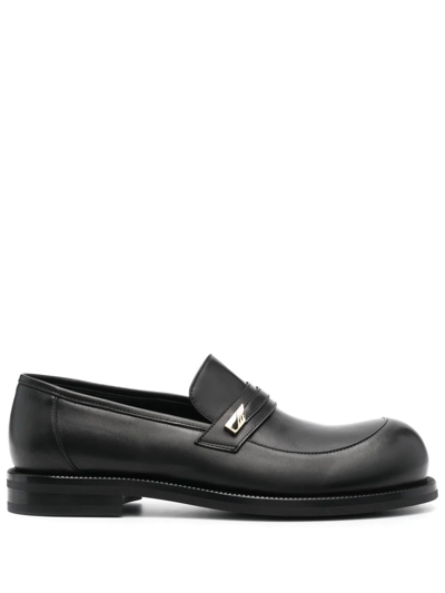 Shop Martine Rose Round-toe Slip-on Loafers In Black