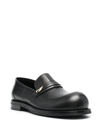 Shop Martine Rose Round-toe Slip-on Loafers In Black