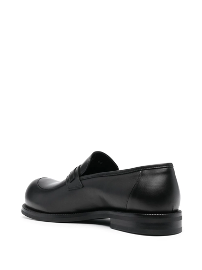 Shop Martine Rose Round-toe Slip-on Loafers In Black