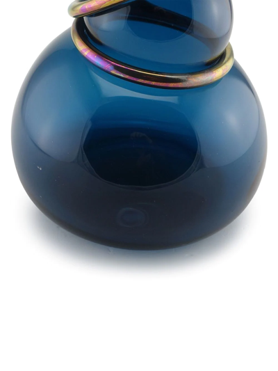 Vanessa Mitrani Double Ring Glass Vase In Blau