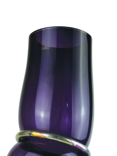 Shop Vanessa Mitrani Double Ring Glass Vase In Violett