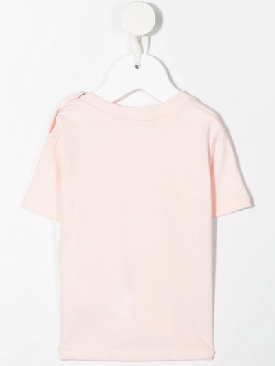 Shop Palm Angels Logo-print Cotton T-shirt In Rosa