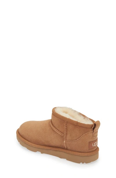 Shop Ugg Kids' Classic Ultra Water Resistant Genuine Shearling Mini Boot In Chestnut