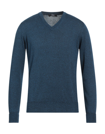 Shop Alpha Studio Sweaters In Dark Blue