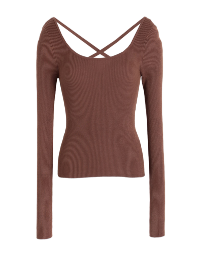 Shop Vero Moda Woman Sweater Brown Size M Ecovero Viscose, Nylon