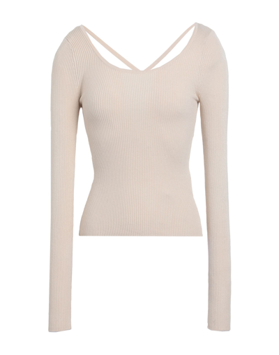 Shop Vero Moda Woman Sweater Beige Size Xl Ecovero Viscose, Nylon