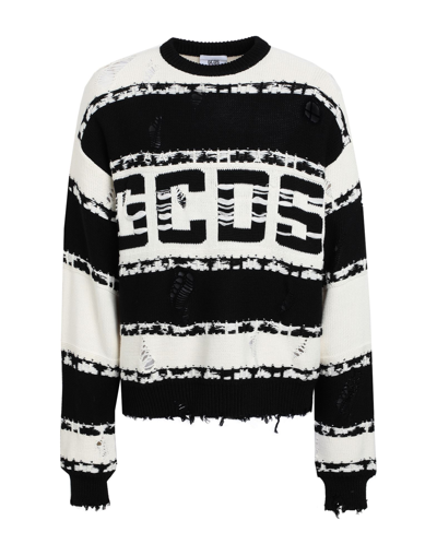 Shop Gcds Man Sweater White Size Xl Acrylic, Wool