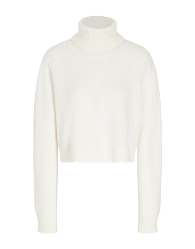 Shop 8 By Yoox Knit Cropped Roll-neck Woman Turtleneck Ivory Size Xl Lyocell, Recycled Polyamide, Recycle In White