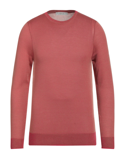 Shop Vneck Man Sweater Coral Size 44 Cotton In Red