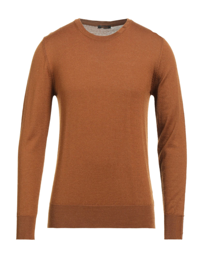 Shop Officina 36 Man Sweater Brown Size Xxl Merino Wool, Acrylic