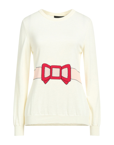 Shop Boutique Moschino Woman Sweater Ivory Size 10 Virgin Wool, Acrylic In White