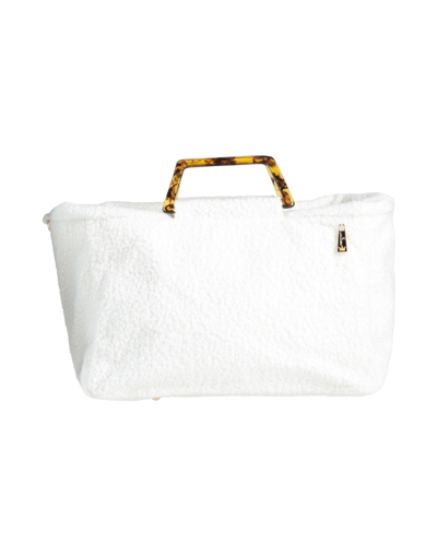 Shop La Milanesa Woman Handbag White Size - Wool, Acrylic