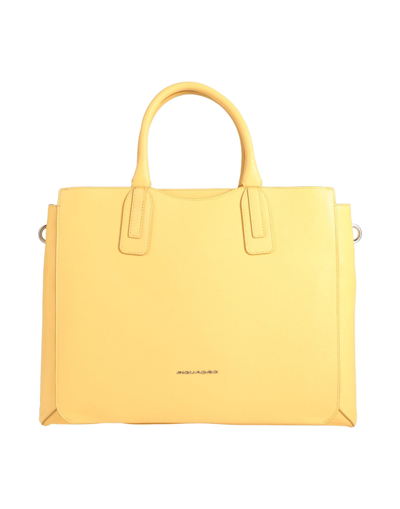 Shop Piquadro Woman Handbag Yellow Size - Soft Leather