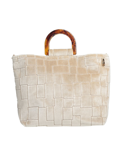 Shop La Milanesa Woman Handbag Beige Size - Acrylic, Polyester