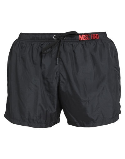 Shop Moschino Man Swim Trunks Black Size Xl Polyester