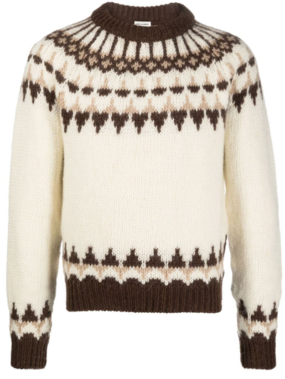 Shop Saint Laurent Wool And Mohair Sweater In Avorio