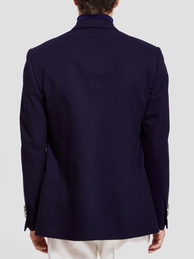 Shop Lardini Double-breasted Blue Jacket