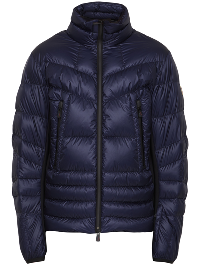 Shop Moncler Canmore Short Down Jacket In Blue