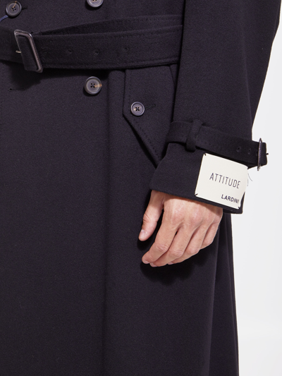 Shop Lardini Black Wool Coat