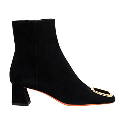 Shop Santoni Mid-heel Boots In Black