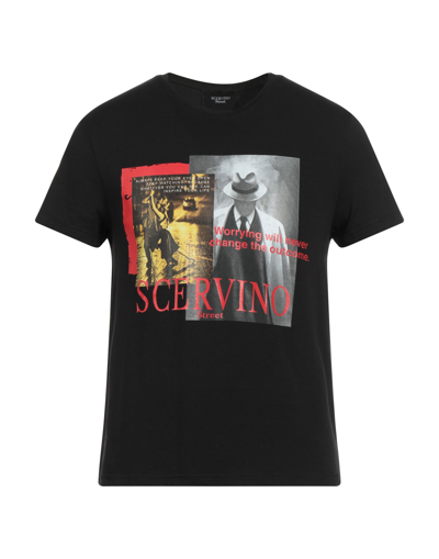Shop Ermanno Scervino Man T-shirt Black Size S Cotton, Elastane