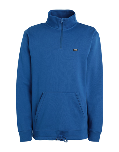 Shop Vans Mn Versa Standard Q-zip Man Sweatshirt Blue Size L Cotton, Polyester