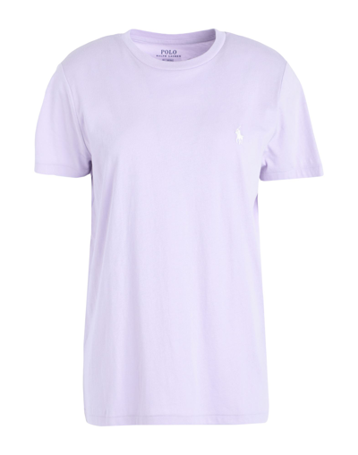 Shop Polo Ralph Lauren Cotton Crewneck Tee Woman T-shirt Lilac Size Xs Cotton In Purple