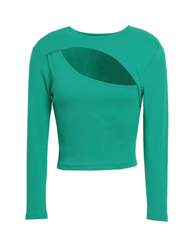 Shop Only Woman T-shirt Green Size Xl Cotton, Elastane