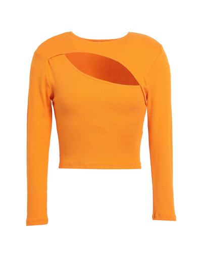 Shop Only Woman T-shirt Orange Size Xl Cotton, Elastane