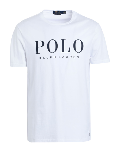 Shop Polo Ralph Lauren Custom Slim Fit Logo Jersey T-shirt Man T-shirt White Size L Cotton