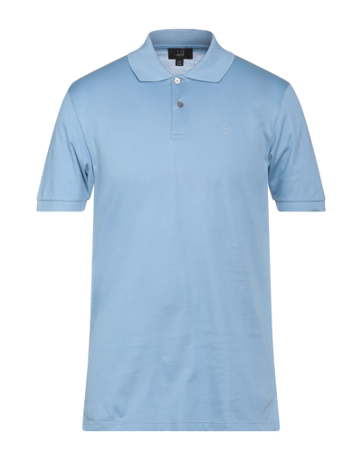 Shop Dunhill Polo Shirts In Sky Blue