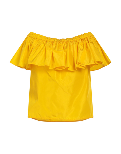 Shop Giada Curti Resort Woman Top Yellow Size 6 Polyester