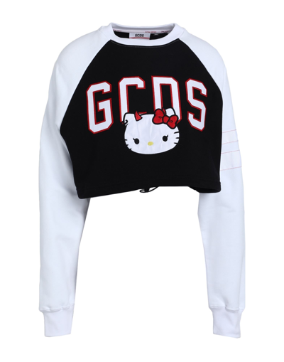 Shop Gcds Woman Sweatshirt Black Size M Cotton