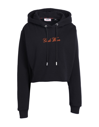Shop Gcds Woman Sweatshirt Black Size Xxl Cotton
