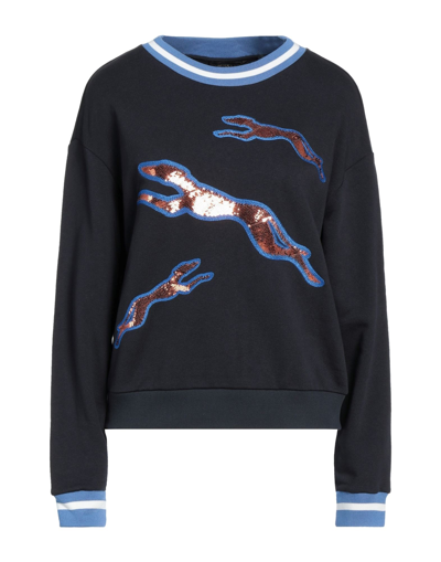 TRUSSARDI TRUSSARDI WOMAN SWEATSHIRT MIDNIGHT BLUE SIZE XS COTTON, ELASTANE 