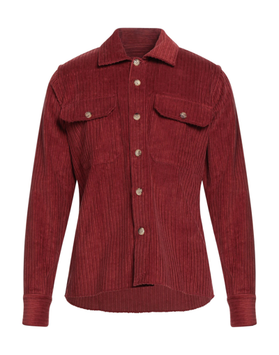 Shop Eleventy Man Shirt Brick Red Size 16 ½ Cotton