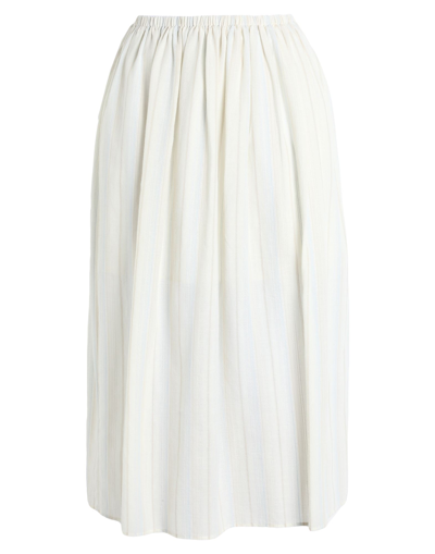 Shop Arket Woman Midi Skirt Ivory Size 12 Cotton, Elastane In White