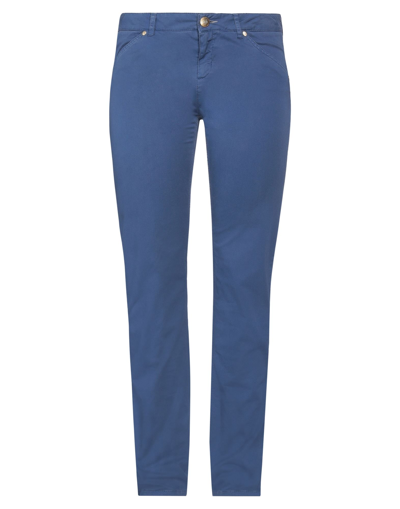 Shop Marella Sport Woman Pants Blue Size 4 Cotton, Elastane