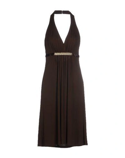 Shop Carlo Pignatelli Knee-length Dress In Dark Brown