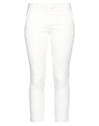 Shop Alysi Woman Cropped Pants White Size 8 Cotton, Elastane