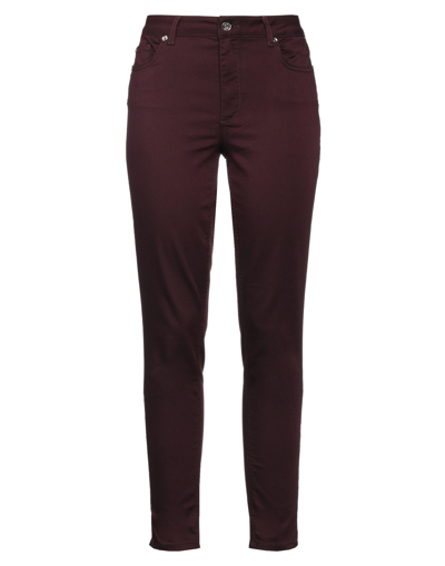 Shop Liu •jo Woman Pants Burgundy Size 31w-30l Cotton, Polyester, Elastane In Red