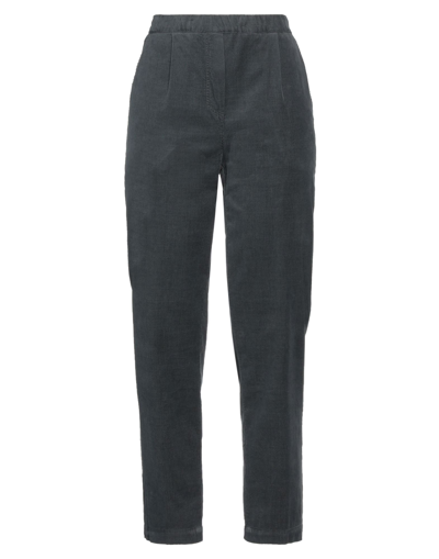 Shop Anna Seravalli Woman Pants Steel Grey Size 4 Cotton, Tencel