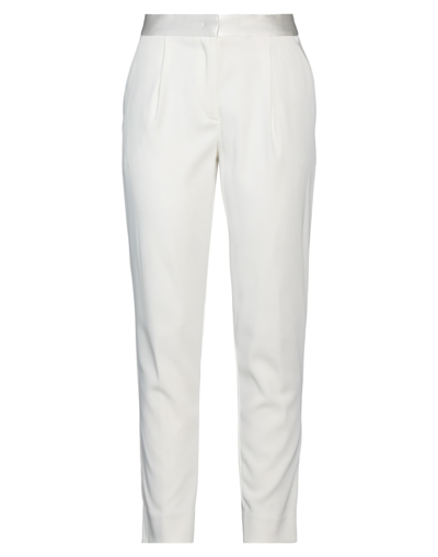 Shop Brian Dales Woman Pants White Size 8 Polyester, Elastane