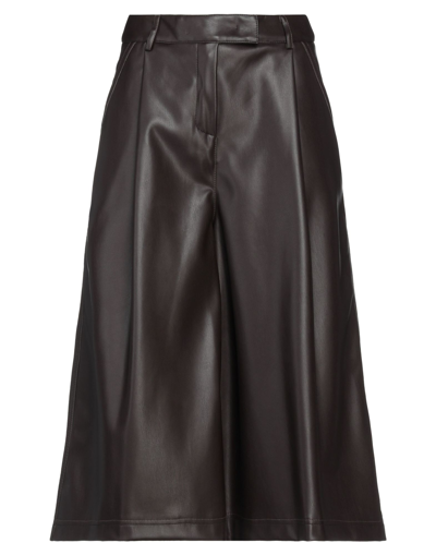 Shop Sfizio Woman Pants Dark Brown Size 6 Polyurethane, Polyester