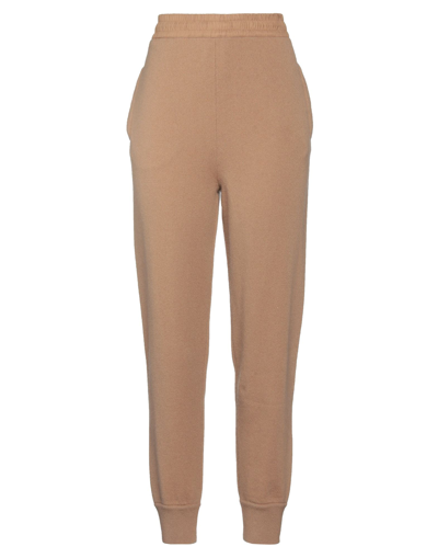Shop Moncler Woman Pants Camel Size L Virgin Wool, Cashmere, Polyester In Beige