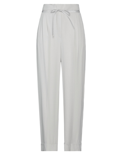 Shop Emporio Armani Woman Pants Light Grey Size 14 Acetate, Viscose