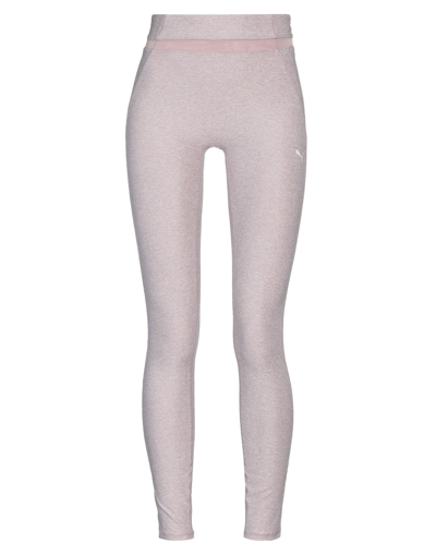 Shop Puma Woman Leggings Dove Grey Size Xs Polyester, Elastane
