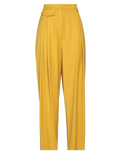 Shop Berna Woman Pants Ocher Size 6 Polyester, Viscose, Elastane In Yellow